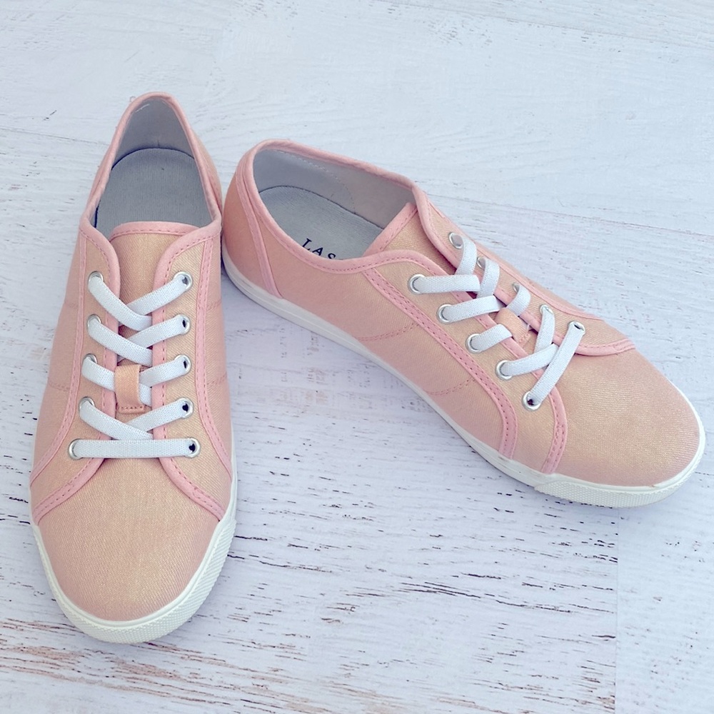 Lascana Pink Shimmer Tennis Shoes Size 38 or 7.5